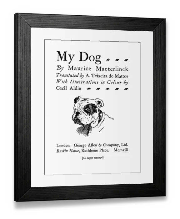 Framed Print : Frontispiece illustration by Cecil Aldin, My Dog Framed Print : Frontispiece illustration by Cecil Aldin, My Dog