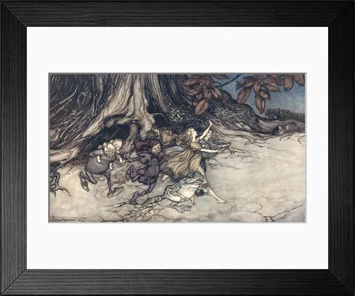 Framed Print : Illustration, Peter Pan in Kensington Gardens Framed Print : Illustration, Peter Pan in Kensington Gardens