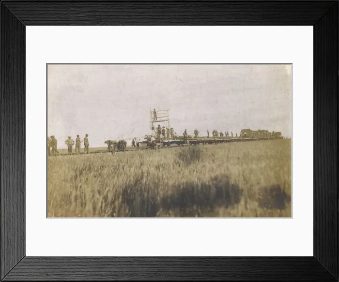 Framed Print : Laying a railway track near Lima, Ohio, USA Framed Print : Laying a railway track near Lima, Ohio, USA
