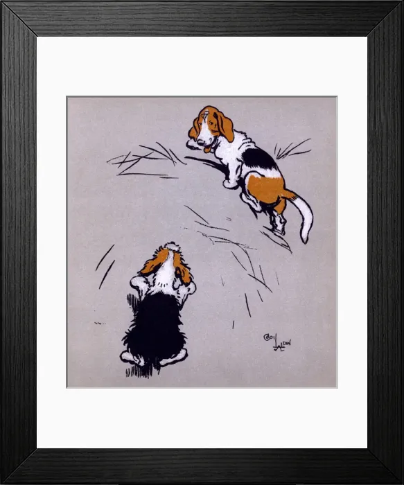 Framed Print : Illustration by Cecil Aldin, The Farmyard Puppies Framed Print : Illustration by Cecil Aldin, The Farmyard Puppies
