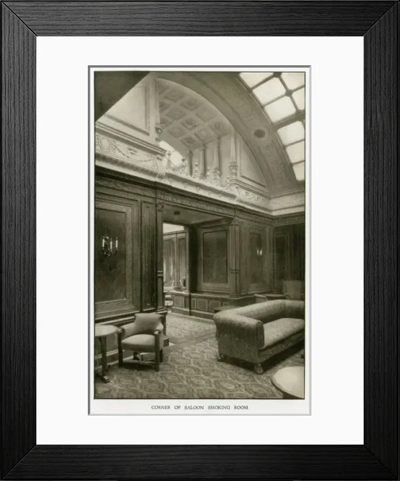 Framed Print : The Cunard Liner RMS Mauretania - Saloon Smoking Room Framed Print : The Cunard Liner RMS Mauretania - Saloon Smoking Room