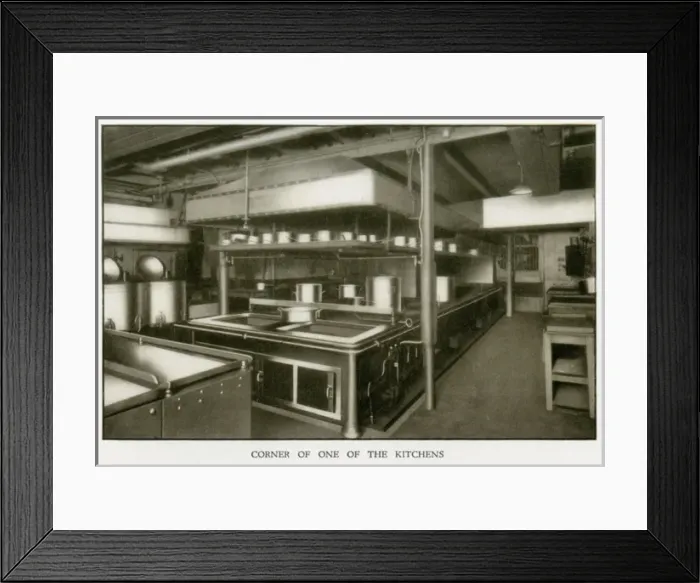 Framed Print : The Cunard Liner RMS Mauretania - Kitchen Corner Framed Print : The Cunard Liner RMS Mauretania - Kitchen Corner