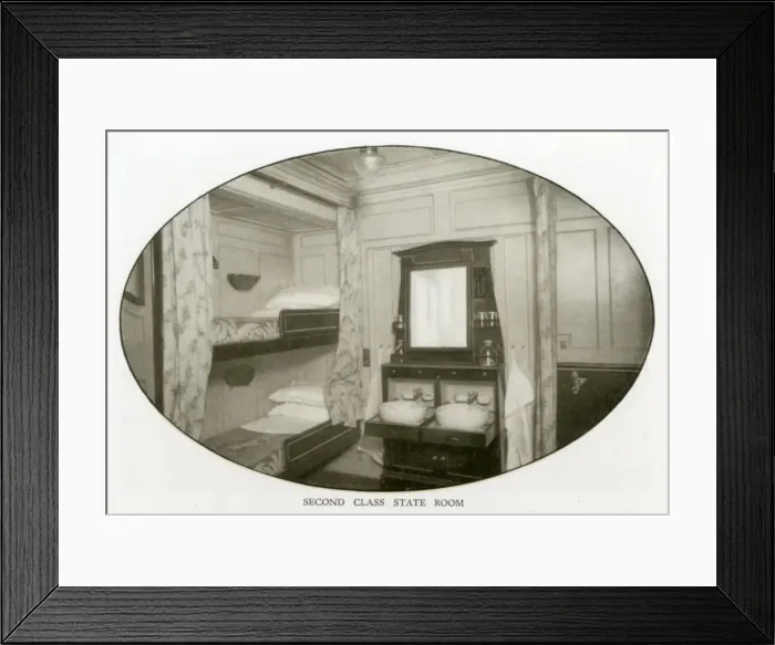 Framed Print : The Cunard Liner RMS Mauretania - Second Class State Room Framed Print : The Cunard Liner RMS Mauretania - Second Class State Room