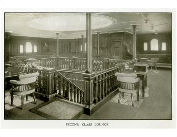 The Cunard Liner RMS Mauretania - Second Class Lounge