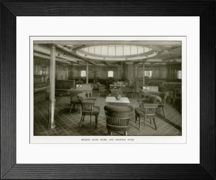 Framed Print : The Cunard Liner RMS Mauretania - Second Class Music Room Framed Print : The Cunard Liner RMS Mauretania - Second Class Music Room