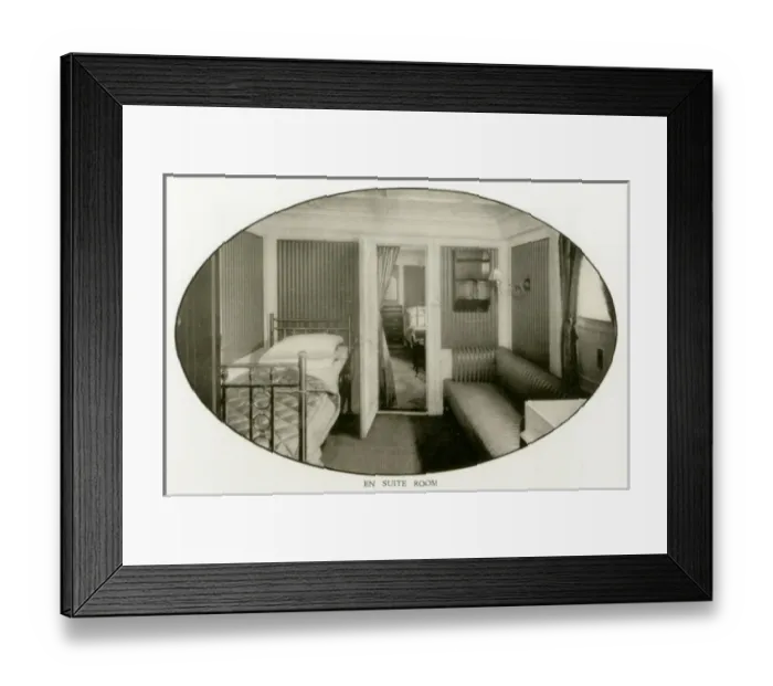 Framed Print : The Cunard Liner RMS Mauretania - En Suite Room Framed Print : The Cunard Liner RMS Mauretania - En Suite Room