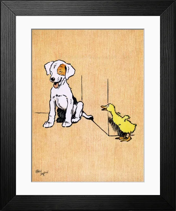 Framed Print : Illustration by Cecil Aldin, Farm Babies Framed Print : Illustration by Cecil Aldin, Farm Babies