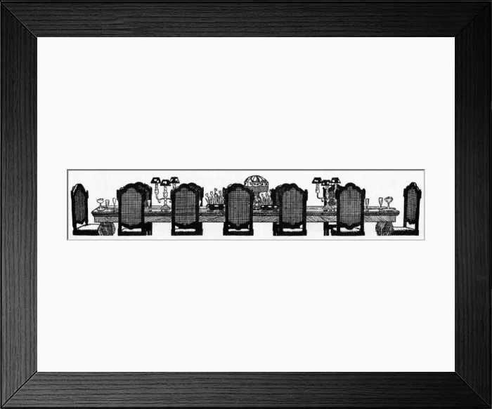 Framed Print : The Empire Cookery Book - Long table set out for dessert Framed Print : The Empire Cookery Book - Long table set out for dessert