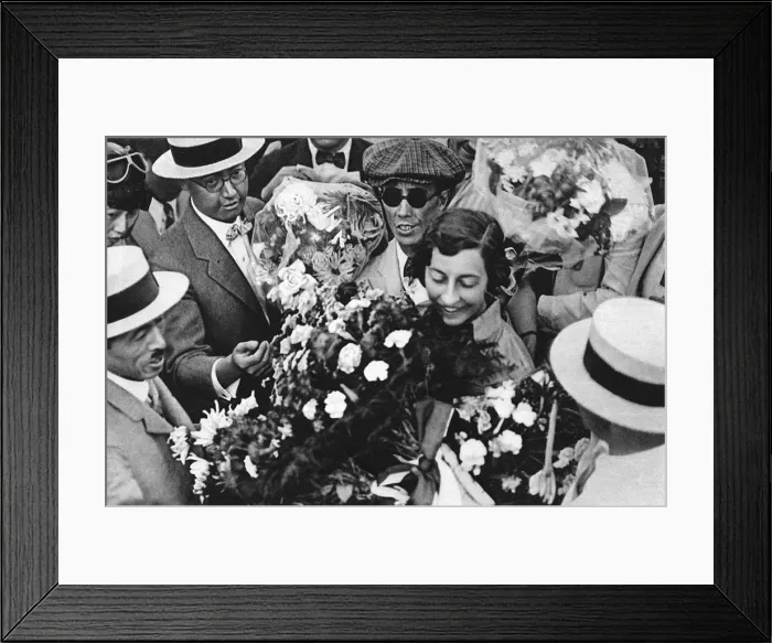 Framed Print : Amy Johnson with flowers Framed Print : Amy Johnson with flowers