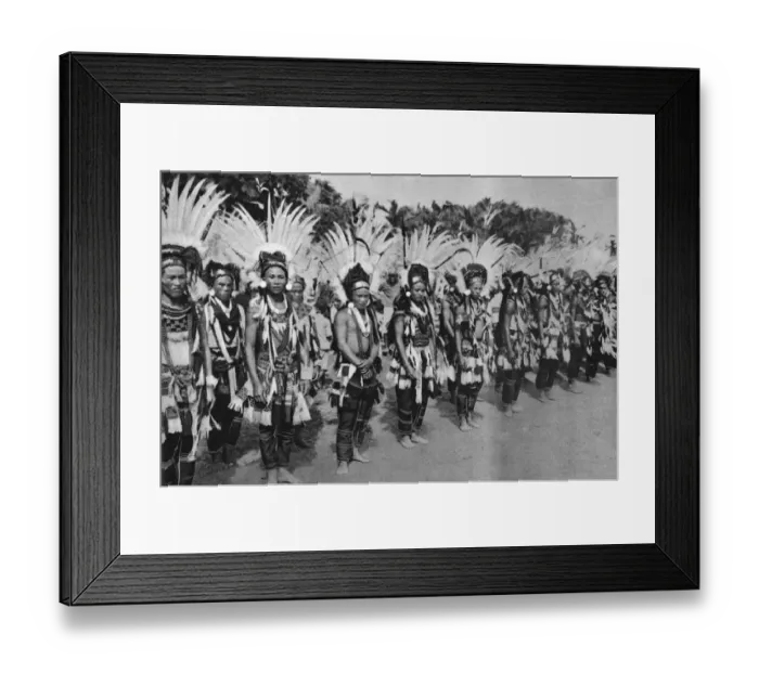 Framed Print : Formosan men in costume Framed Print : Formosan men in costume