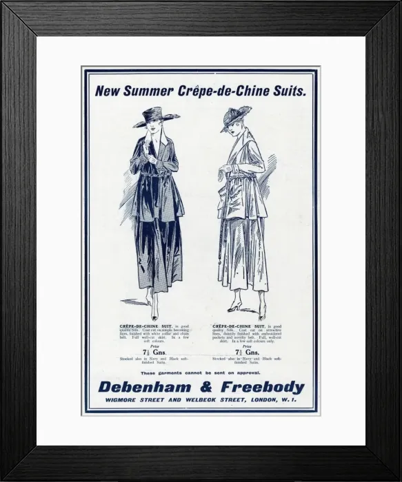 Framed Print : Advert for Debenham & Freebody suits 1917 Framed Print : Advert for Debenham & Freebody suits 1917