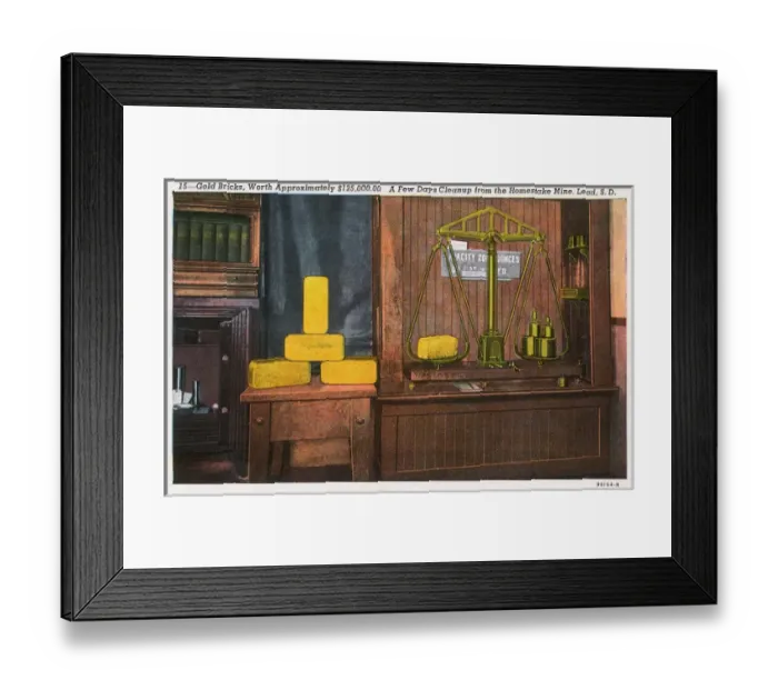 Framed Print : Gold bricks on display, Lead, South Dakota, USA