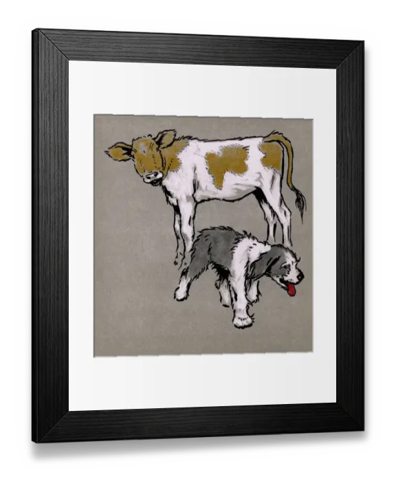 Framed Print : Illustration by Cecil Aldin, The Bobtail Puppy Book Framed Print : Illustration by Cecil Aldin, The Bobtail Puppy Book