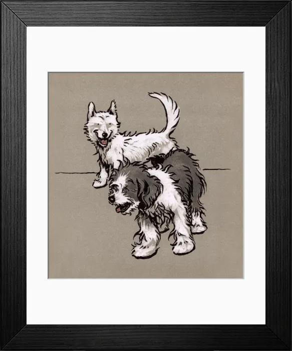 Framed Print : Illustration by Cecil Aldin, The Bobtail Puppy Book Framed Print : Illustration by Cecil Aldin, The Bobtail Puppy Book