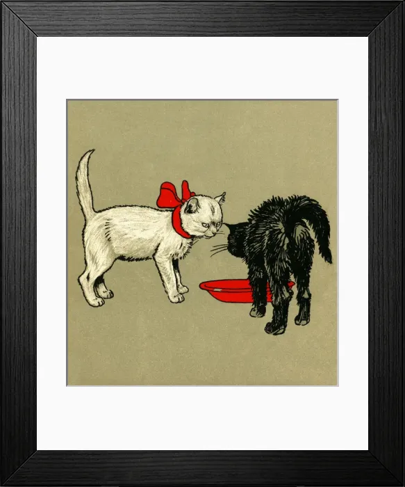 Framed Print : Illustration by Cecil Aldin, The White Kitten Book Framed Print : Illustration by Cecil Aldin, The White Kitten Book