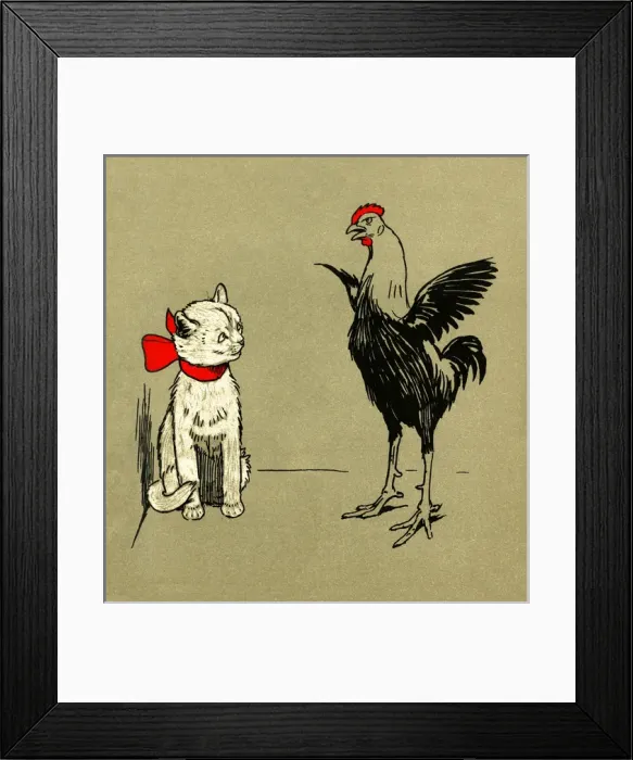 Framed Print : Illustration by Cecil Aldin, The White Kitten Book Framed Print : Illustration by Cecil Aldin, The White Kitten Book