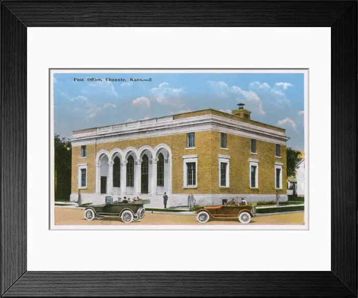Framed Print : Post Office at Chanute, Kansas, USA Framed Print : Post Office at Chanute, Kansas, USA