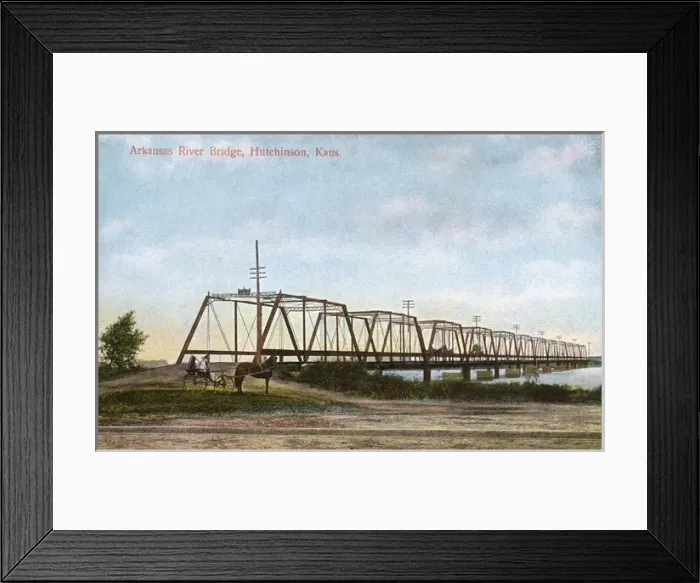 Framed Print : Arkansas River Bridge, Hutchinson, Kansas, USA Framed Print : Arkansas River Bridge, Hutchinson, Kansas, USA