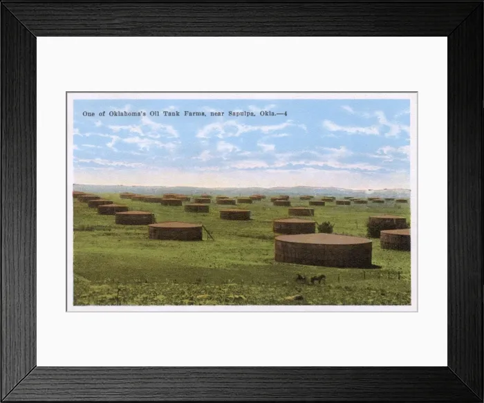 Framed Print : Oil tank farm near Sapulpa, Oklahoma, USA Framed Print : Oil tank farm near Sapulpa, Oklahoma, USA