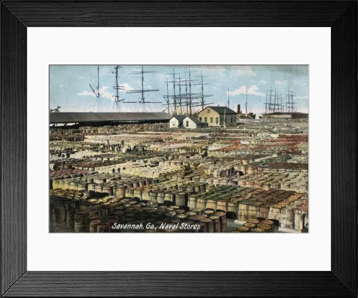 Framed Print : Naval stores at Savannah, Georgia, USA Framed Print : Naval stores at Savannah, Georgia, USA