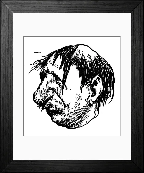 Framed Print : Grotesque head, illustration by William Heath Robinson Framed Print : Grotesque head, illustration by William Heath Robinson