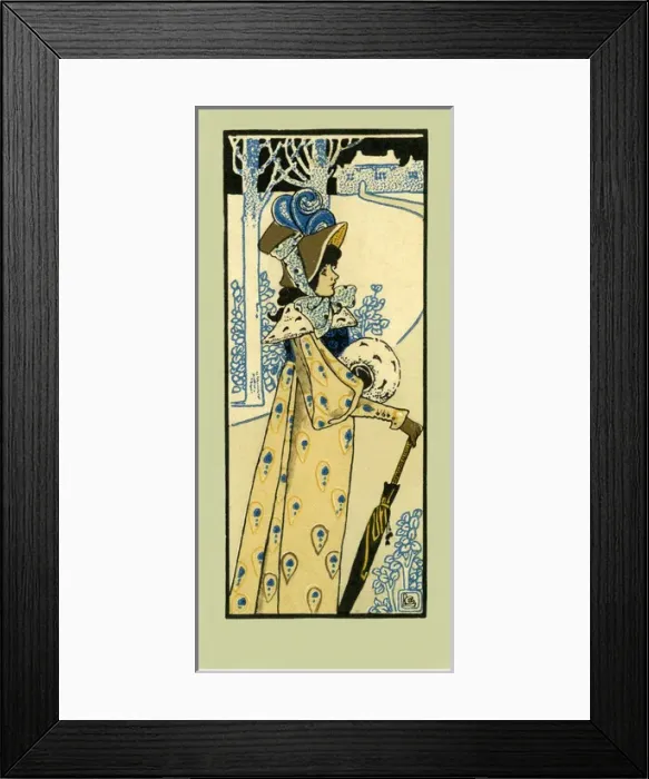 Framed Print : Girl in hat & muff Framed Print : Girl in hat & muff