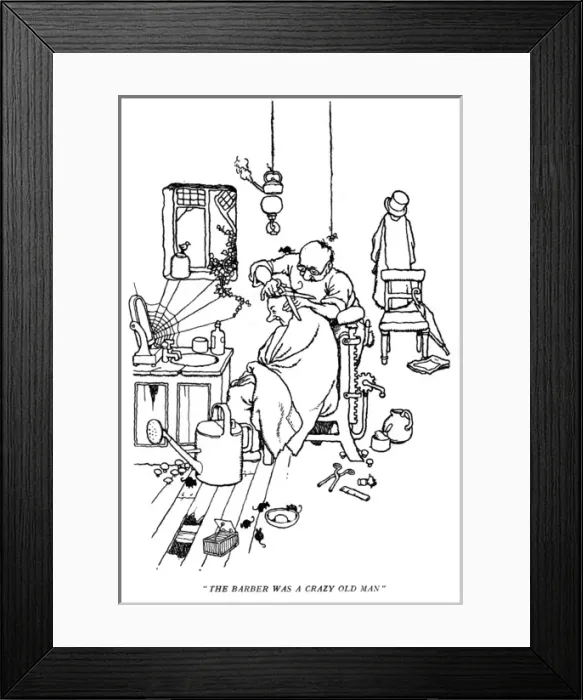 Framed Print : Uncle Lubin, illustration by William Heath Robinson Framed Print : Uncle Lubin, illustration by William Heath Robinson