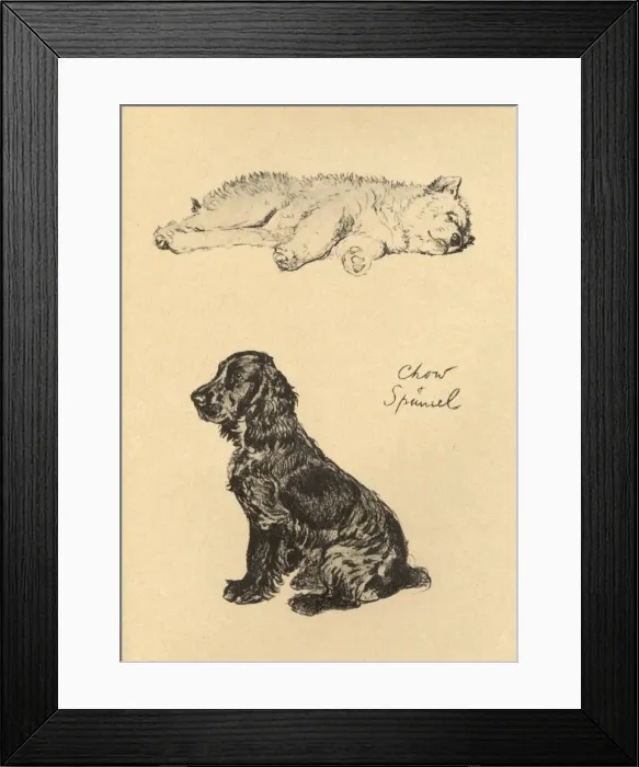 Framed Print : Sketches by Cecil Aldin, Just Among Friends Framed Print : Sketches by Cecil Aldin, Just Among Friends