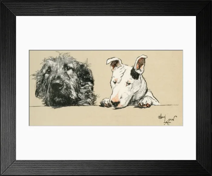 Framed Print : Illustration by Cecil Aldin, Micky and Cracker Framed Print : Illustration by Cecil Aldin, Micky and Cracker