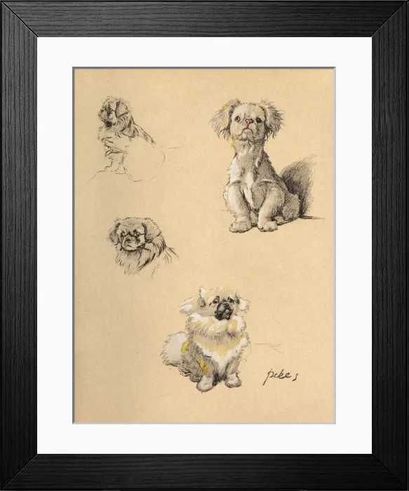 Framed Print : Sketches by Cecil Aldin, Just Among Friends Framed Print : Sketches by Cecil Aldin, Just Among Friends