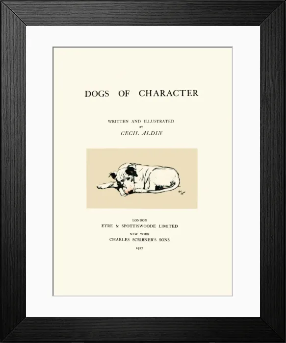 Framed Print : Title page illustration by Cecil Aldin, with bull terrier Framed Print : Title page illustration by Cecil Aldin, with bull terrier