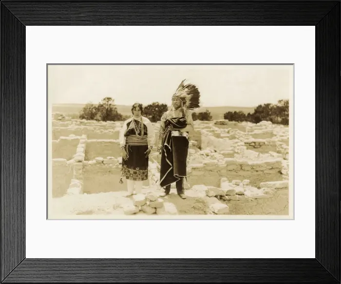 Framed Print : Pueblo Indian couple, Arizona-New Mexico, USA Framed Print : Pueblo Indian couple, Arizona-New Mexico, USA