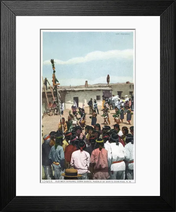 Framed Print : Old men singing, Santo Domingo, New Mexico, USA Framed Print : Old men singing, Santo Domingo, New Mexico, USA