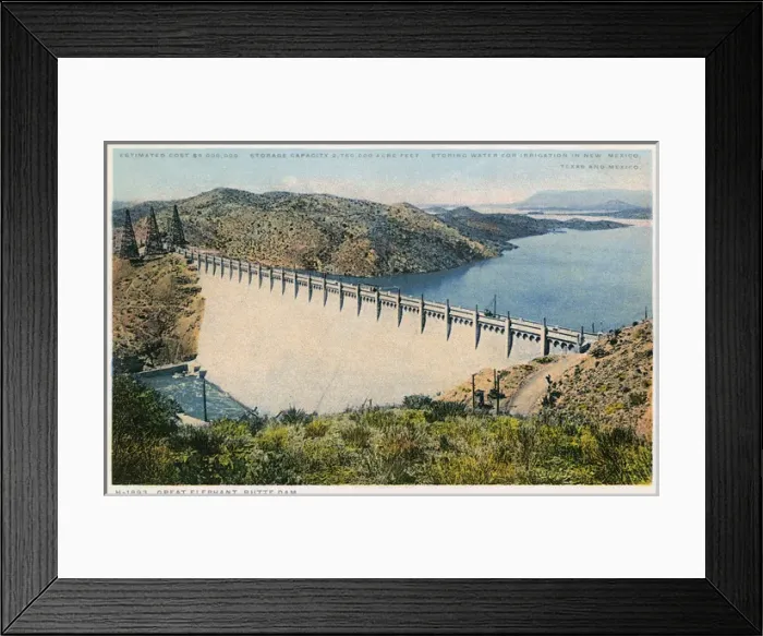 Framed Print : Elephant Butte Dam, Rio Grande, New Mexico, USA