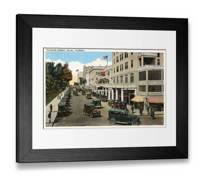 Framed Print : Flagler Street, Miami, Florida, USA Framed Print : Flagler Street, Miami, Florida, USA