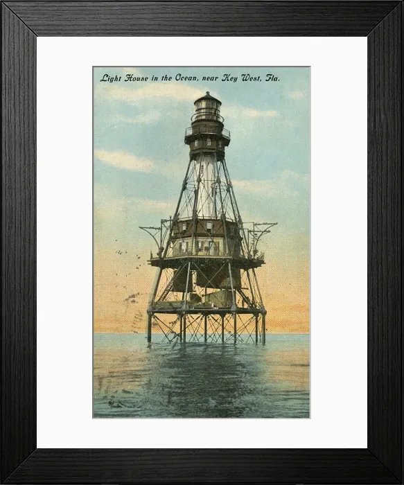 Framed Print : Lighthouse in ocean near Key West, Florida, USA Framed Print : Lighthouse in ocean near Key West, Florida, USA