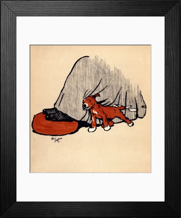 Framed Print : Illustration by Cecil Aldin, The Red Puppy Book Framed Print : Illustration by Cecil Aldin, The Red Puppy Book