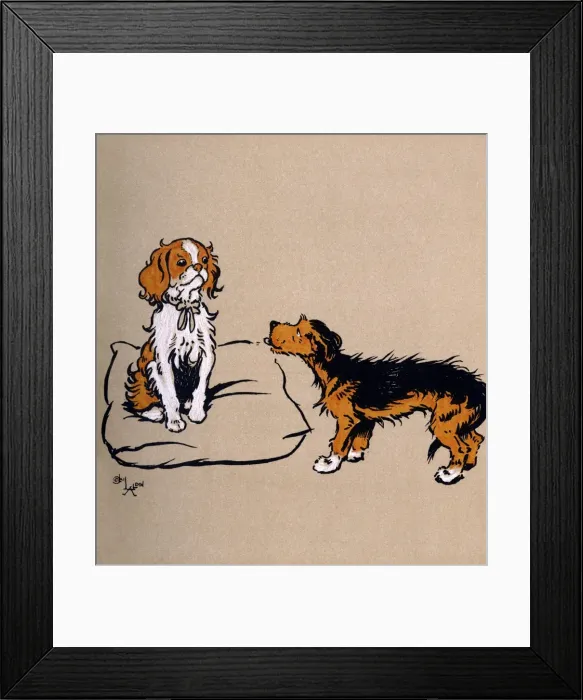 Framed Print : Illustration by Cecil Aldin, The Mongrel Puppy Book Framed Print : Illustration by Cecil Aldin, The Mongrel Puppy Book