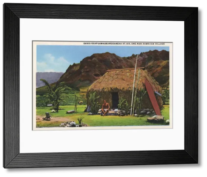 Framed Print : David Kaapua in one-man village, Hawaii, USA Framed Print : David Kaapua in one-man village, Hawaii, USA