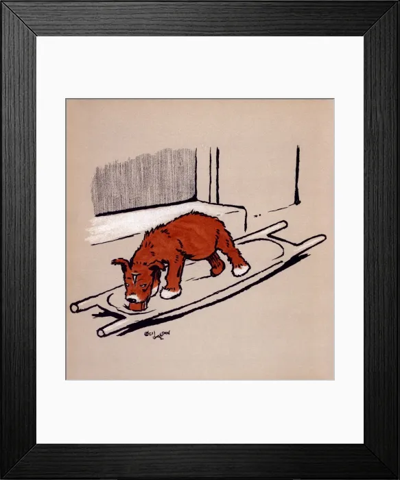 Framed Print : Illustration by Cecil Aldin, The Red Puppy Book Framed Print : Illustration by Cecil Aldin, The Red Puppy Book