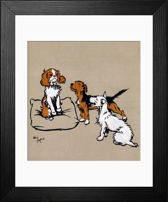 Framed Print : Illustration by Cecil Aldin, The Mongrel Puppy Book Framed Print : Illustration by Cecil Aldin, The Mongrel Puppy Book