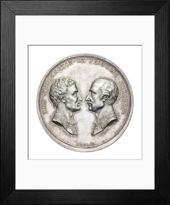 Framed Print : Medal commemorating Wellington and von Blucher Framed Print : Medal commemorating Wellington and von Blucher