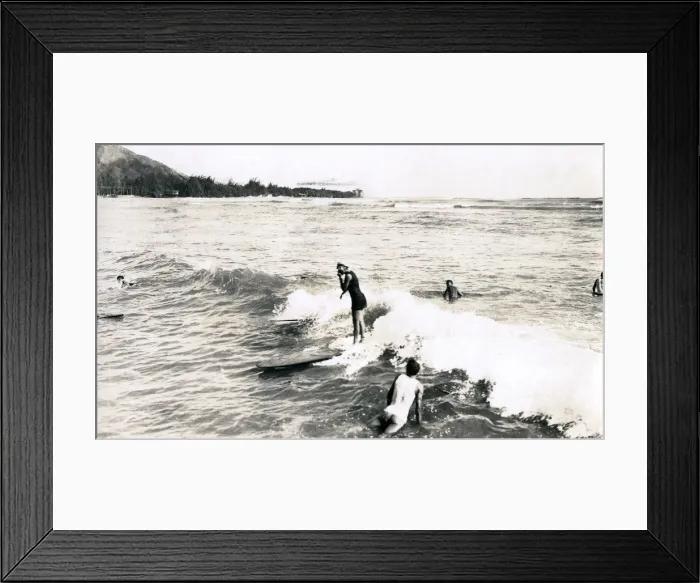 Framed Print : Surfing scene, Hawaii, USA Framed Print : Surfing scene, Hawaii, USA