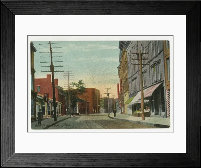 Framed Print : Bank Street, New London, Connecticut, USA Framed Print : Bank Street, New London, Connecticut, USA