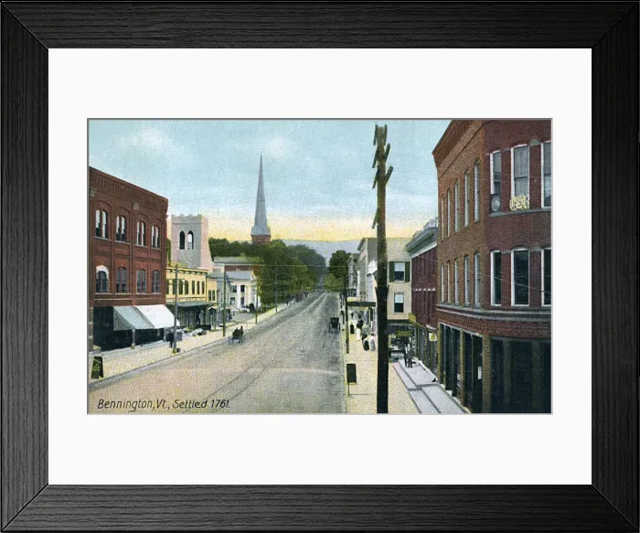 Framed Print : Main Street, Bennington, Vermont, USA Framed Print : Main Street, Bennington, Vermont, USA