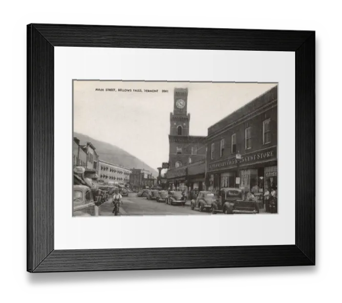 Framed Print : Main Street, Bellows Falls, Vermont, USA Framed Print : Main Street, Bellows Falls, Vermont, USA