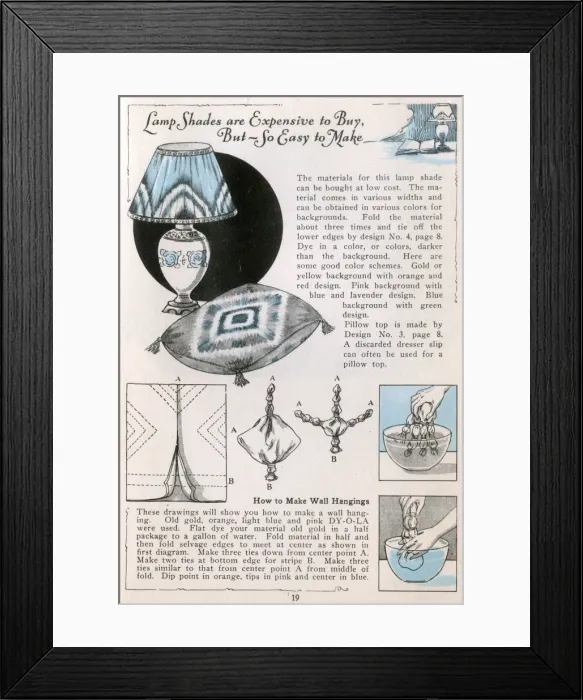 Framed Print : Designs in a brochure, Dy-o-la Dyes Framed Print : Designs in a brochure, Dy-o-la Dyes