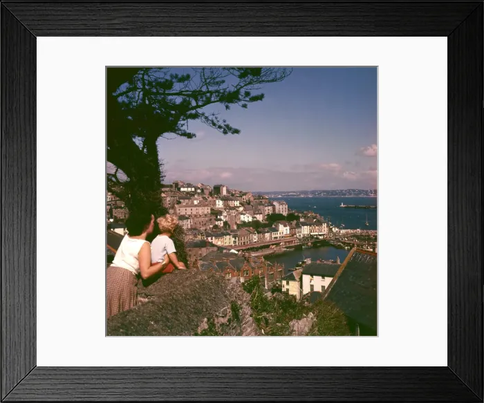 Framed Print : Mother and child at Brixham, Devon Framed Print : Mother and child at Brixham, Devon