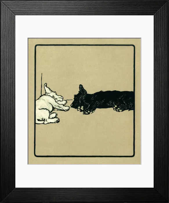 Framed Print : Illustration by Cecil Aldin, Rough and Tumble Framed Print : Illustration by Cecil Aldin, Rough and Tumble