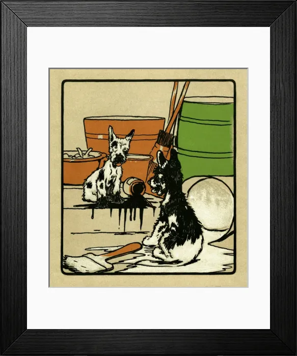 Framed Print : Illustration by Cecil Aldin, Rough and Tumble Framed Print : Illustration by Cecil Aldin, Rough and Tumble